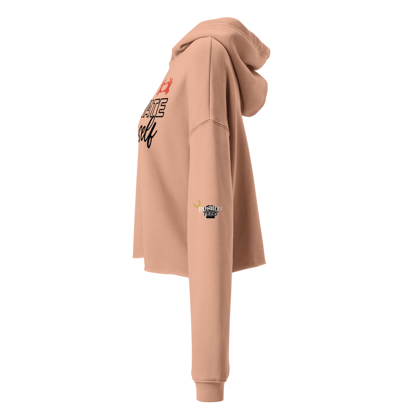 Motivate Yourself Crop Hoodie(Peach)